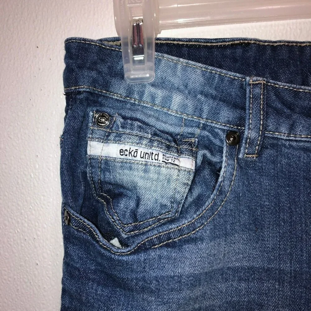Ecko Unltd Mens Size 32 x 29.5 Medium Wash Faded Pockets Skinny Denim Jeans